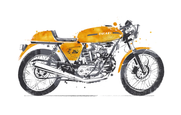 Geena Green Ducati 750 Sport Print by Tom Pajdlhauser