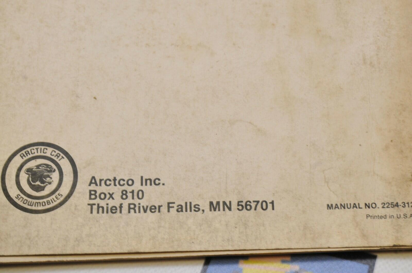 Genuine ARCTIC CAT Factory Service Shop Manual + Parts KITTY 1985 2254-312