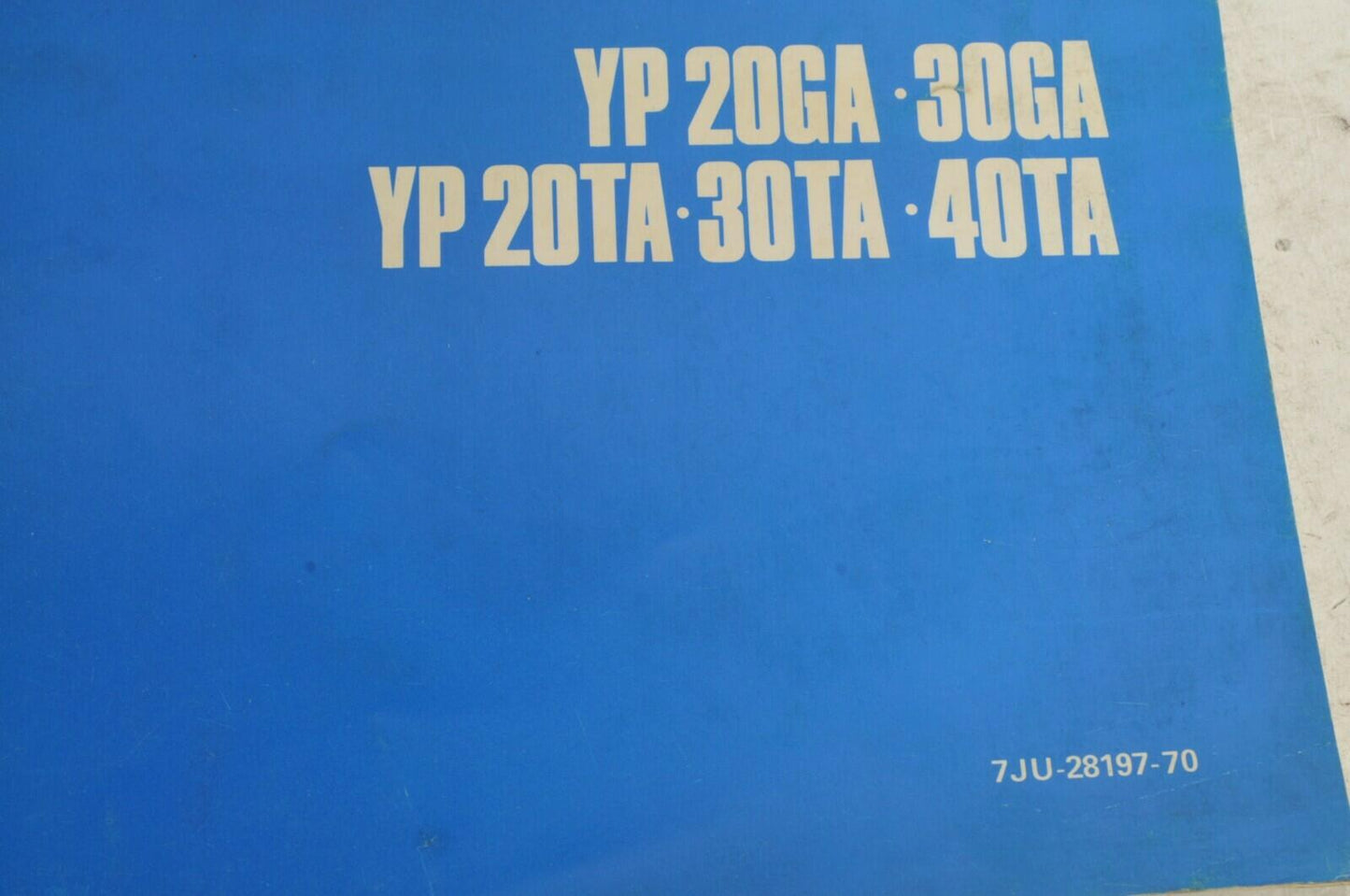 Yamaha Service Shop Manual D'atelier - YP 20GA 30GA TA En/Fr | 7JU-28197-70