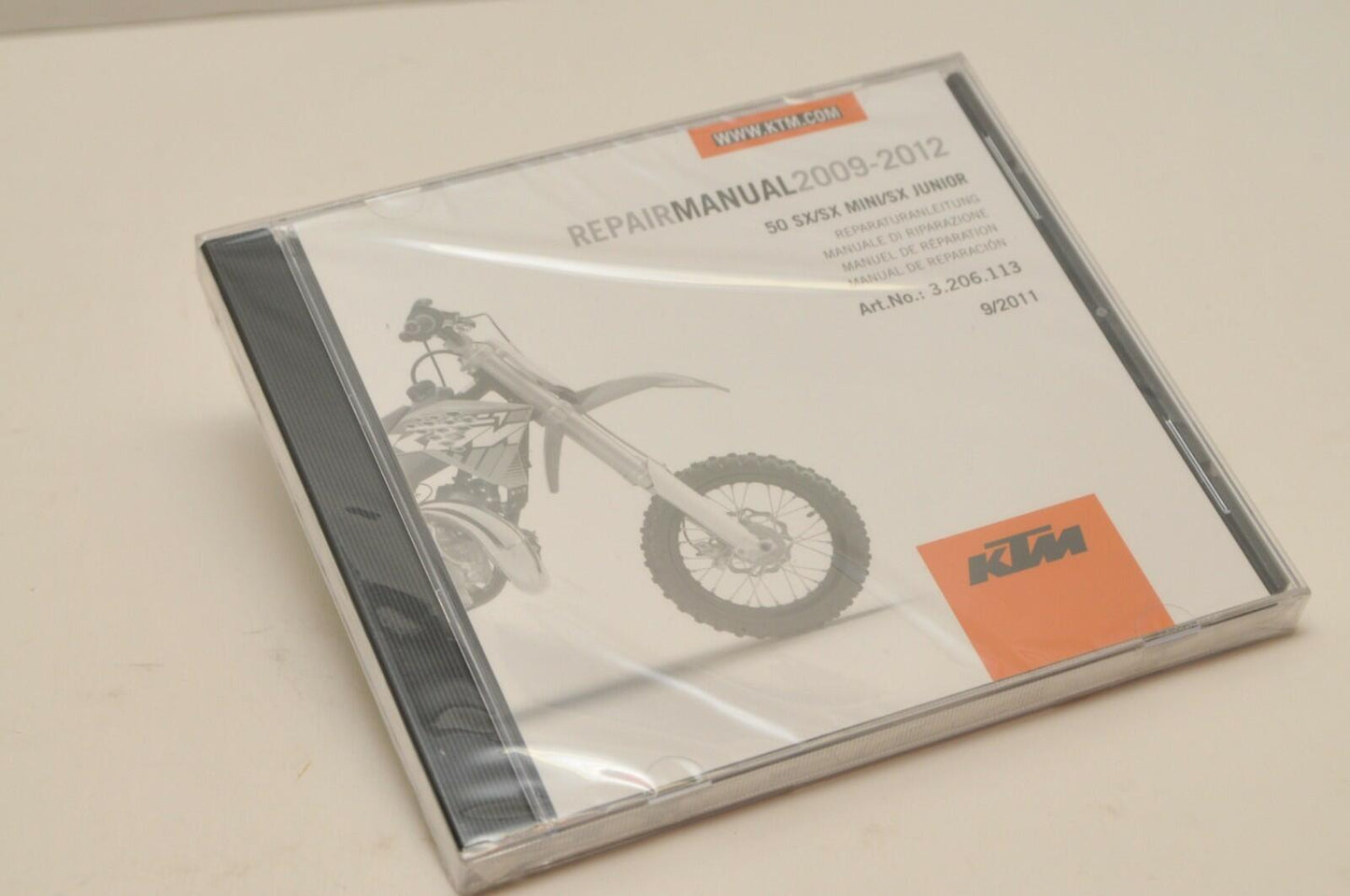 NEW GENUINE KTM SERVICE REPAIR WORKSHOP MANUAL CD 3206113- 50 SX MINI JUNIOR 09+