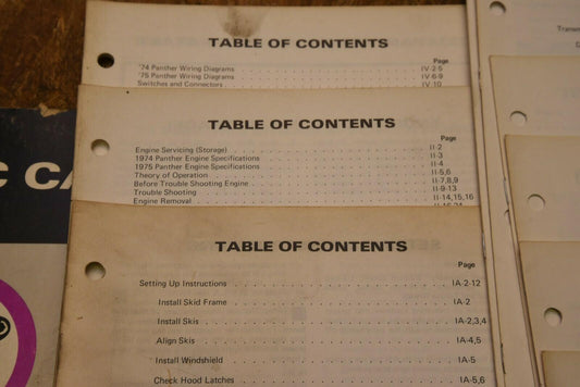 Genuine ARCTIC CAT Panther Factory Service Shop Manual Parts,Incomplete 1974-75
