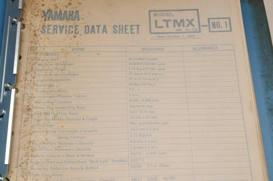 Genuine Yamaha SERVICE SHOP TOOLS EQUIPMENT MANUAL NO.1 1978 90894-T9100