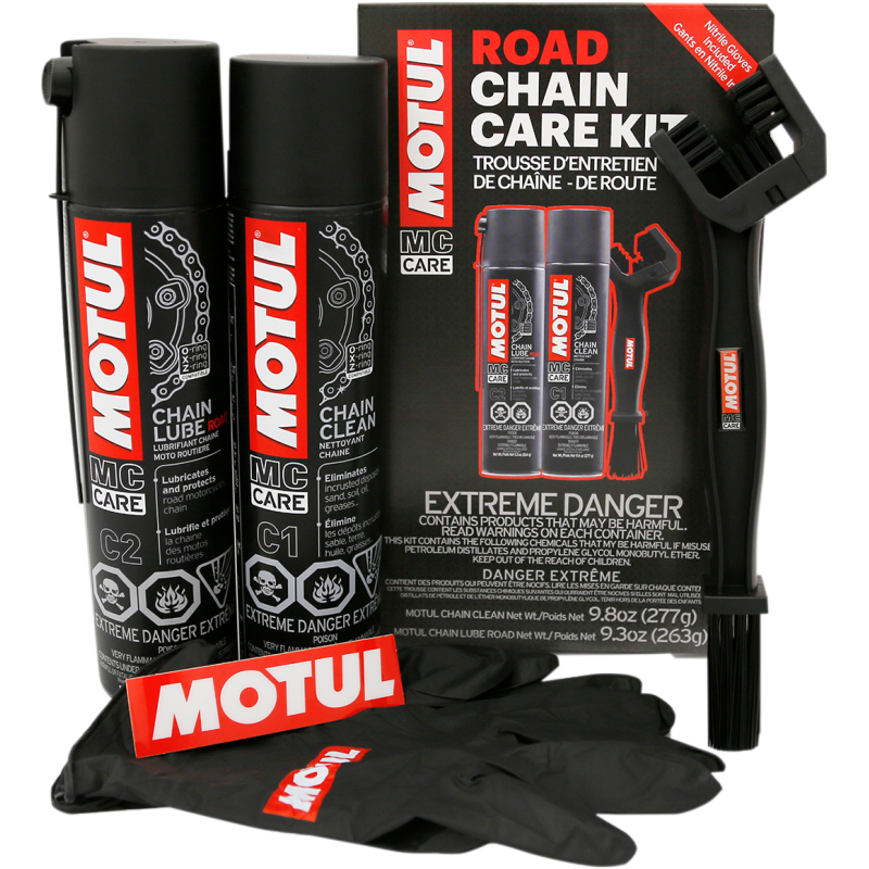 MOTUL 109767 Motorcycle Chain Clean Lube Kit C1 C2 Complete MC Care System Road Street