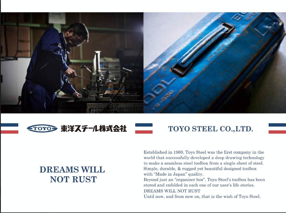 TOYO Steel Tool Box T-190 Navy Blue  - 8x4x2 (approx)  -  Made in JAPAN