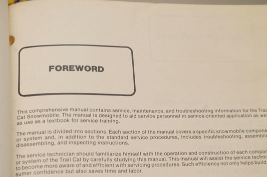 Genuine ARCTIC CAT Factory Service Shop Manual  1979 TRAIL CAT 0153-279 *DAMAGED