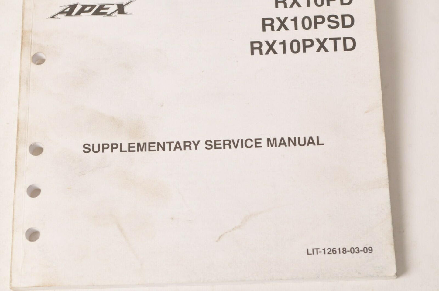 Yamaha Supplementary Service Manual - Repair Maintenance Shop | RX10 Apex 2013
