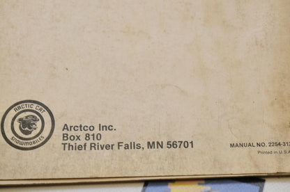 Genuine ARCTIC CAT Factory Service Shop Manual + Parts  KITTY 1985 2254-312