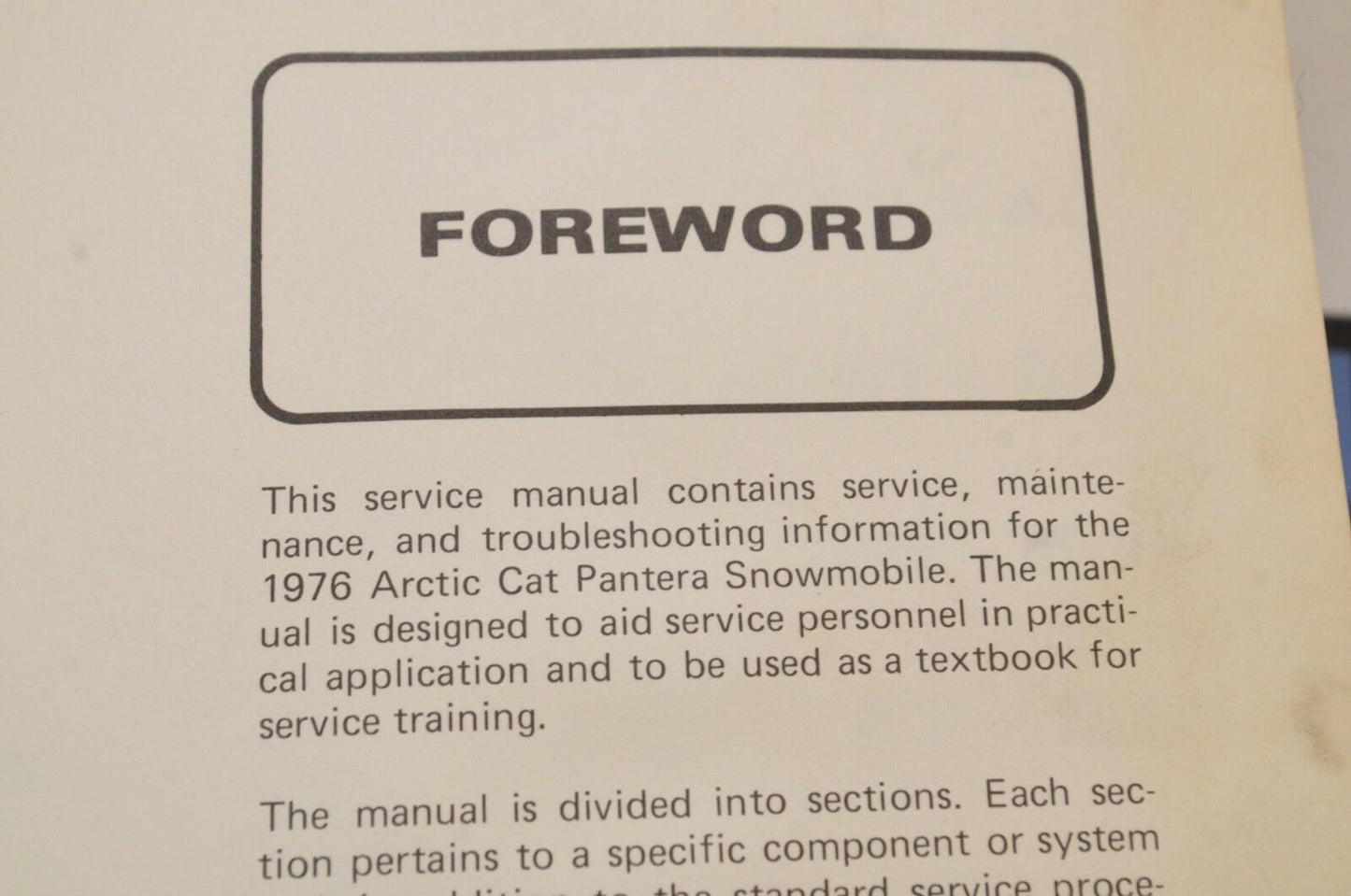Genuine ARCTIC CAT Factory Service Shop Manual  1976 PANTERA  0153-087