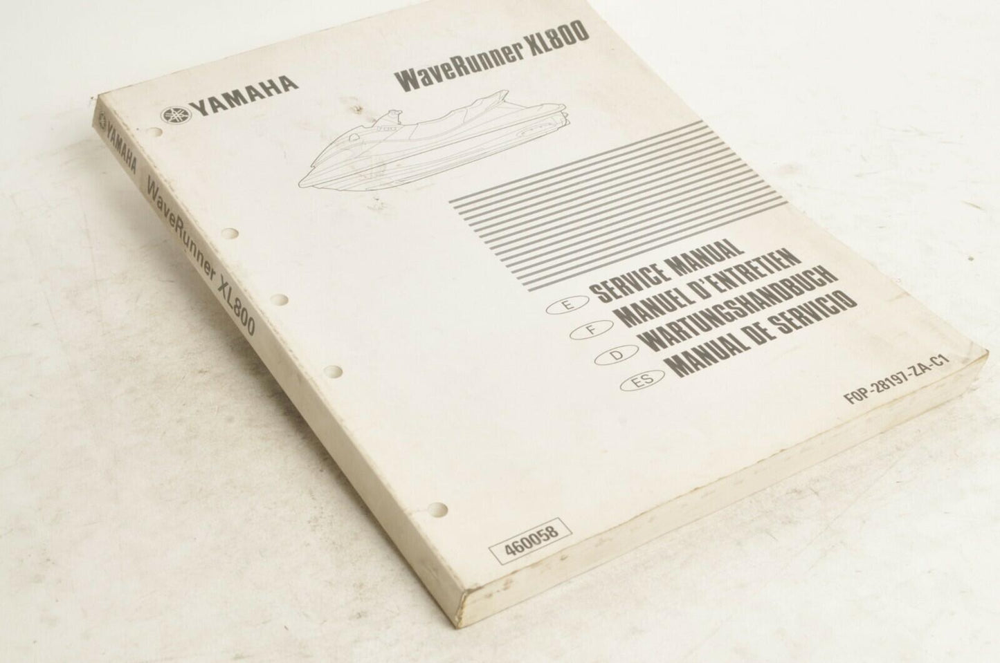 Yamaha Service Shop Manual - WaveRunner XL800   En/Fr/De/Es  |  460058