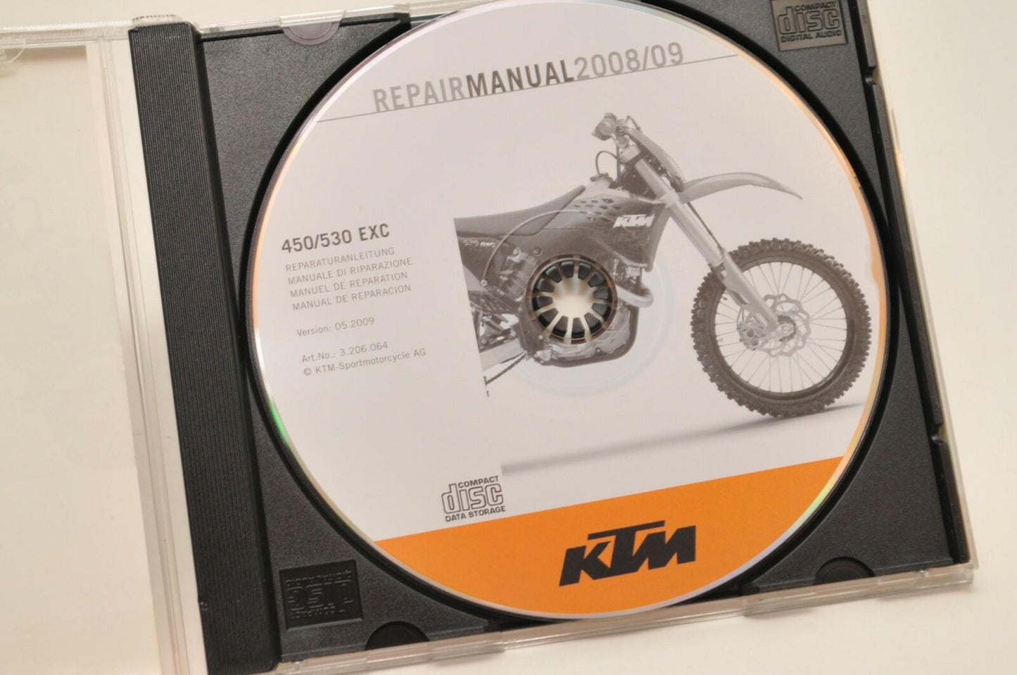 GENUINE KTM SERVICE REPAIR WORKSHOP MANUAL CD 3206064 450 530 EXC 2008-2009