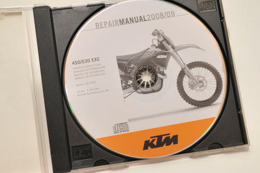 GENUINE KTM SERVICE REPAIR WORKSHOP MANUAL CD 3206064 450 530 EXC 2008-2009