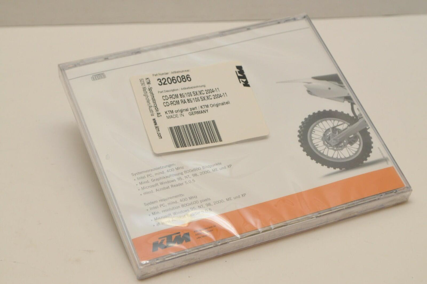 NEW GENUINE KTM SERVICE REPAIR WORKSHOP MANUAL CD 3206086 - 85 105 SX XC 2004-11
