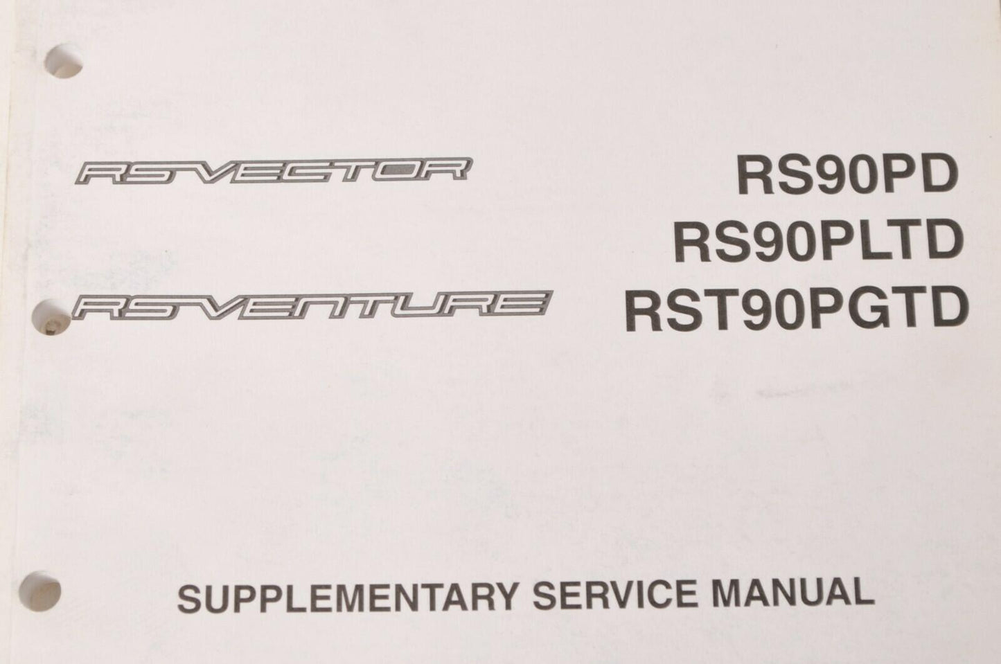 Yamaha Supplementary Service Manual Repair Maintenance Shop | RS90 RST90 2013