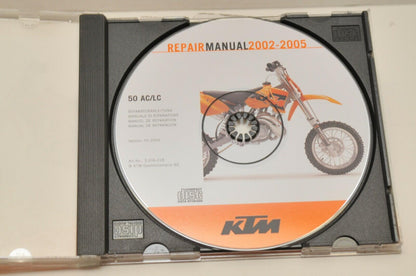GENUINE KTM SERVICE REPAIR WORKSHOP MANUAL CD 3206018 50 AC LC 2002-2005