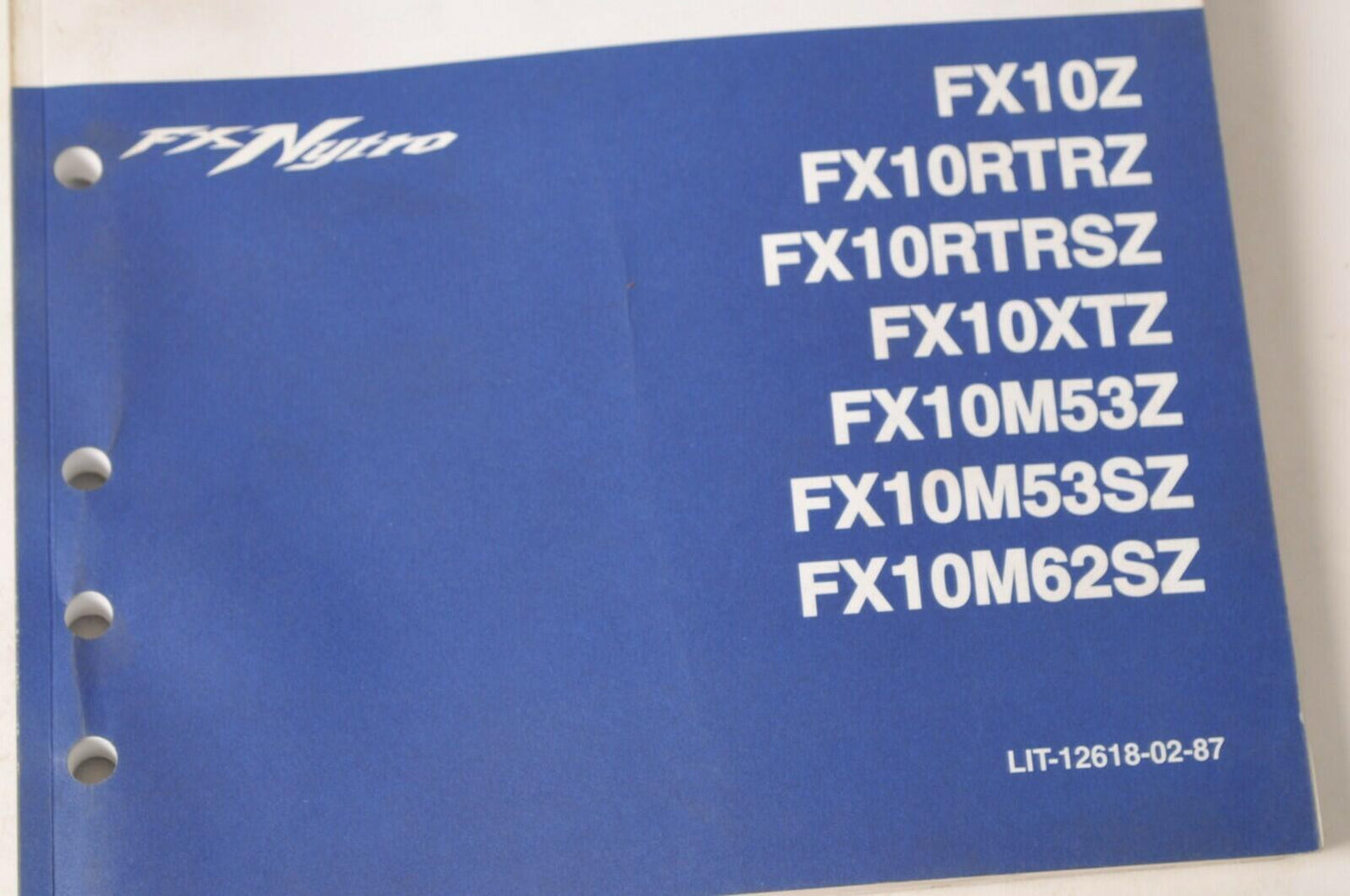 Yamaha Supplementary Service Manual Repair Maintenance Shop | FX Nytro 2010