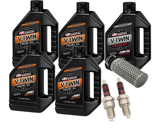 Oil Change Tune Up Kit Oil Filter Spark Plugs - Harley Shovelhead 66-74 60wt