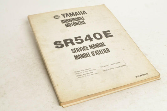 Yamaha Owner's Service Shop Manual SR540 SR540E 1981 En/Fr  |  8L9-28197-70