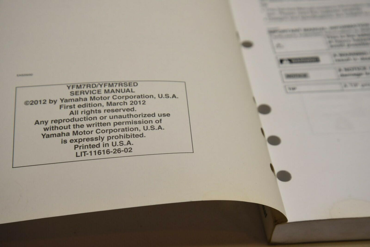 OEM Yamaha ATV Service Shop Manual LIT-11616-26-02 RAPTOR 700R 700 2013 13