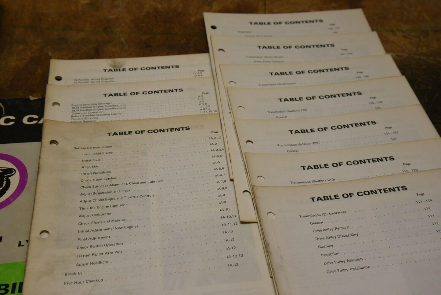 Genuine ARCTIC CAT Panther Factory Service Shop Manual Parts,Incomplete 1974-75